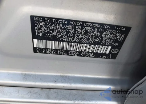 2005 Lexus Ls 430 z USA, uszkodzony, nr VIN JTHBN36F555004531